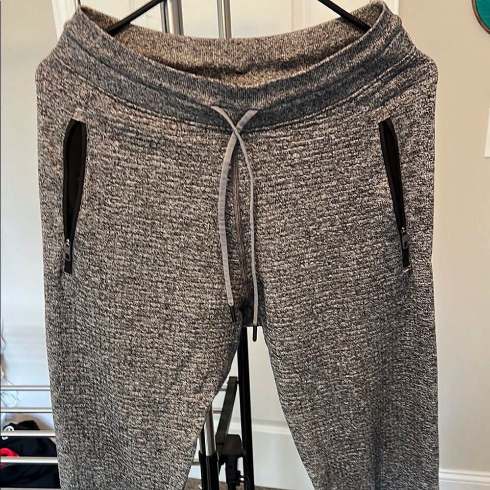 Gray Jogger Sweatpants with Zipper Pockets
